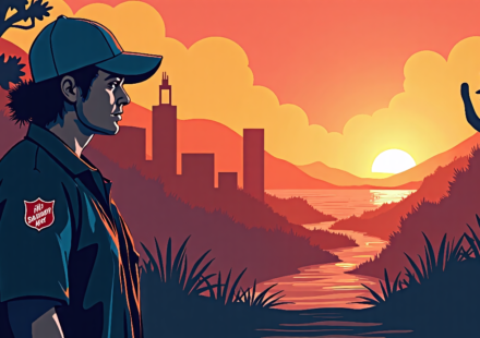 Salvation Army Responder Shares 9/11 Cancer Journey — AI-generated editorial illustration