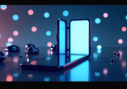 Apple Unfolds a New Era with Its First Foldable iPhone — AI-generated editorial illustration