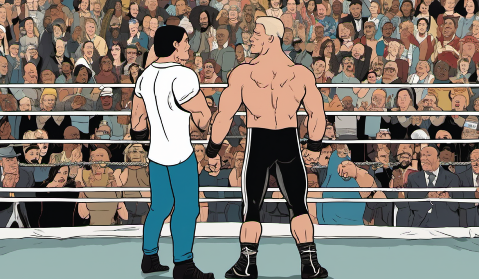 Danhausen Reveals How His WrestleMania Moment With John Cena Was a Surprise — AI-generated editorial illustration
