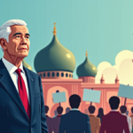 Bush Reaffirms ‘Islam Is Peace’ After 9/11 Mosque Visit — AI-generated editorial illustration