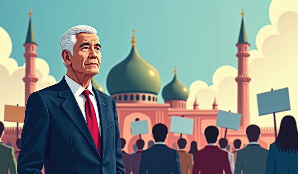 Bush Reaffirms ‘Islam Is Peace’ After 9/11 Mosque Visit — AI-generated editorial illustration
