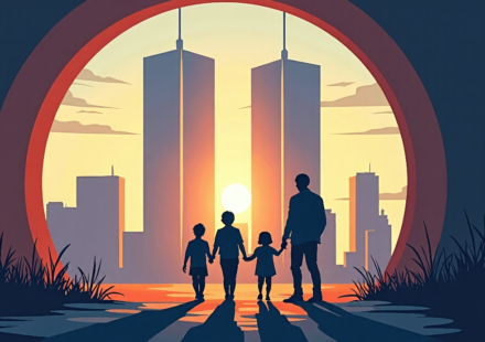 Family of 9/11 Hero to Revisit Final Tunnel Run on 25th Anniversary — AI-generated editorial illustration