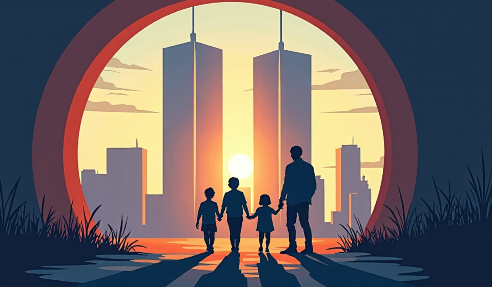 Family of 9/11 Hero to Revisit Final Tunnel Run on 25th Anniversary — AI-generated editorial illustration