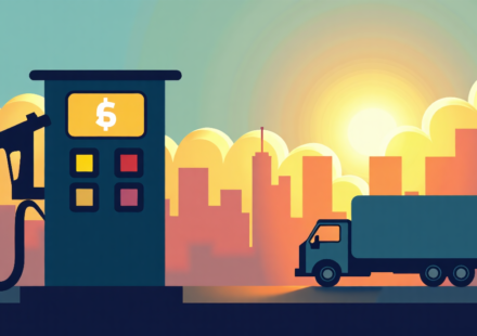 Diesel Prices Near $6 a Gallon for the First Time Ever — AI-generated editorial illustration