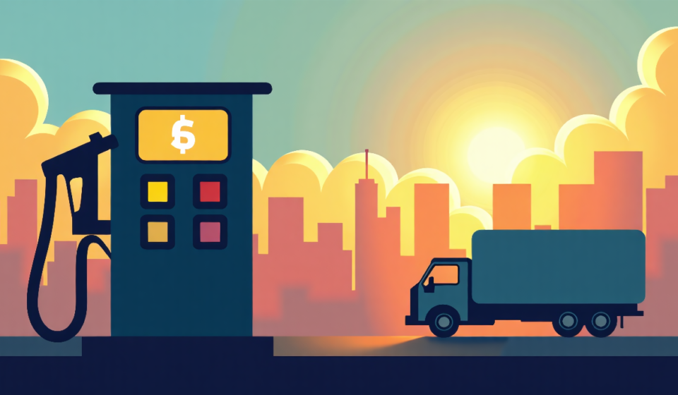 Diesel Prices Near $6 a Gallon for the First Time Ever — AI-generated editorial illustration