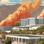 Brush Fire Near Getty Center Threatens Iconic Los Angeles Museum — AI-generated editorial illustration