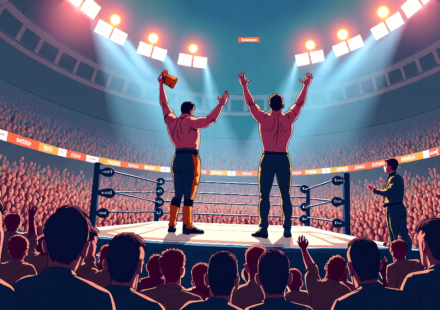 WWE House Show in Guadalajara: Rey Fenix Wins Cruiserweight, Owens Triumphs — AI-generated editorial illustration