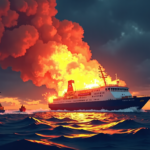 Philippines Ferry Fire Claims Five Lives, Leaves Nearly 100 Missing — AI-generated editorial illustration