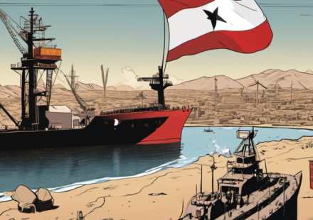 Diesel Prices Soar to $6 a Gallon as Houthis Capture Mokha — AI-generated editorial illustration
