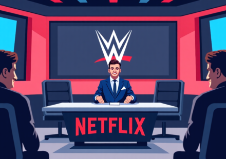 WWE French Commentary Now Live on Netflix Canada — AI-generated editorial illustration
