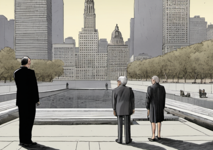 Mamdani’s Ground Zero Visit Sparks Outrage Among 9/11 Mourners — AI-generated editorial illustration