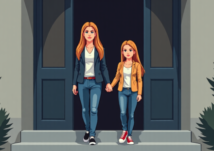 Kim Zolciak and Daughter Quiet After Kroy Jr. Hearing — AI-generated editorial illustration