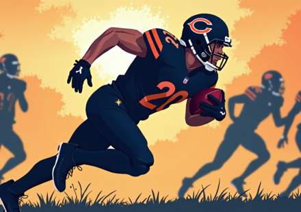 Bears Secure D'Andre Swift with Three‑Year Extension — AI-generated editorial illustration