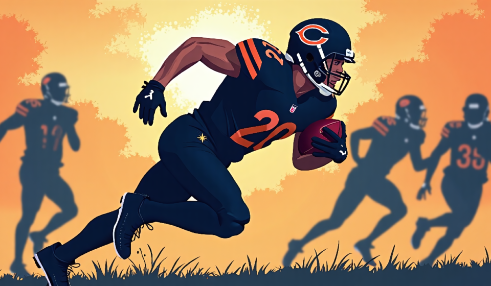 Bears Secure D'Andre Swift with Three‑Year Extension — AI-generated editorial illustration