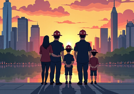 Three Generations of an FDNY Family Remember 9/11 25 Years Later — AI-generated editorial illustration