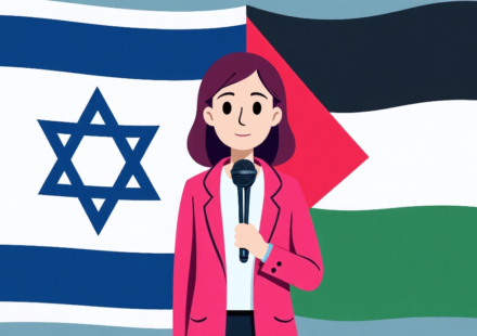 Pink Sets Record Straight on Israel‑Palestine Debate — AI-generated editorial illustration