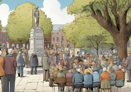 Summit, NJ: A Small Town’s Resilience After 9/11 — AI-generated editorial illustration