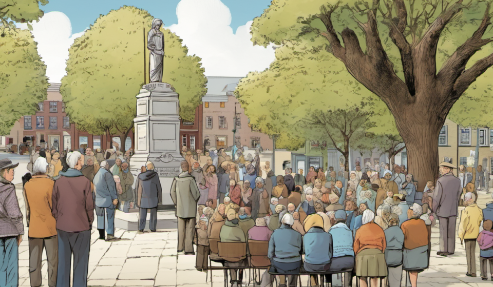 Summit, NJ: A Small Town’s Resilience After 9/11 — AI-generated editorial illustration