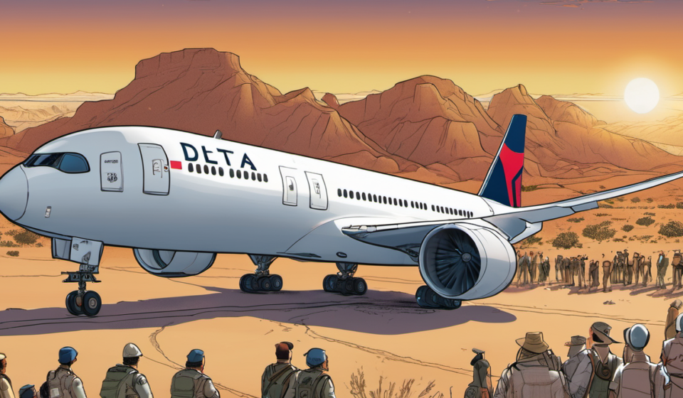 Andrew Garfield’s Delta Flight Diverts to New Mexico After ‘Electrical Odor’ — AI-generated editorial illustration