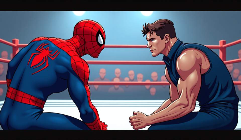 Matt Cardona & Brian Myers Star on Spider‑Man Variant Cover — AI-generated editorial illustration