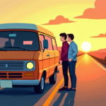 Marella & Kozlov Return to TV in CW’s Road Rally — AI-generated editorial illustration