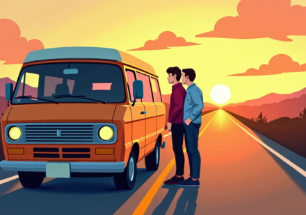 Marella & Kozlov Return to TV in CW’s Road Rally — AI-generated editorial illustration