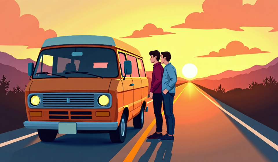 Marella & Kozlov Return to TV in CW’s Road Rally — AI-generated editorial illustration