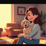 Guess the Actress Cuddling with Her Dog: Disney Princess Star Revealed — AI-generated editorial illustration