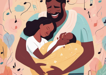 Lady Gaga and Fiancé Michael Polansky Celebrate First Baby — AI-generated editorial illustration
