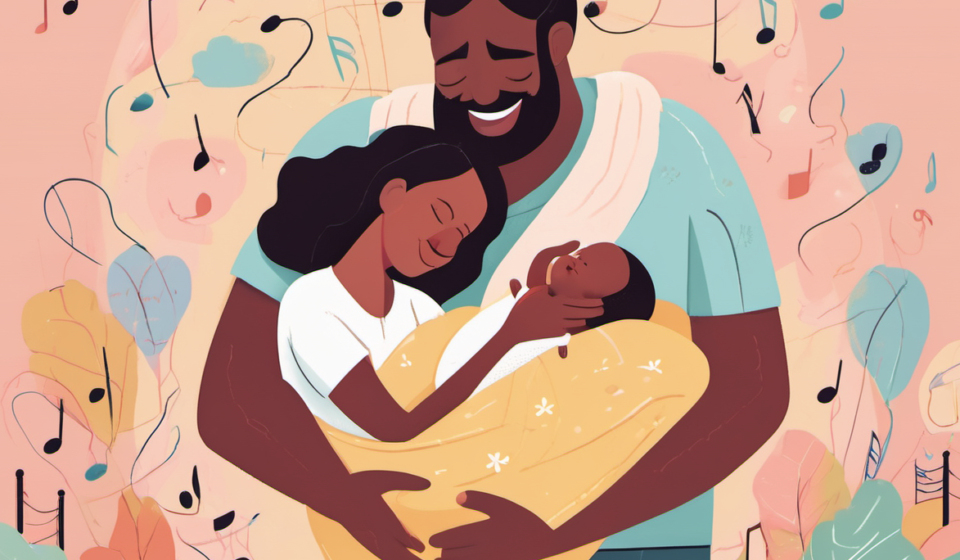 Lady Gaga and Fiancé Michael Polansky Celebrate First Baby — AI-generated editorial illustration