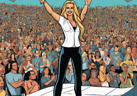 Trish Stratus Headlines GrandeCon 2026 with Q&A and Photo Session — AI-generated editorial illustration