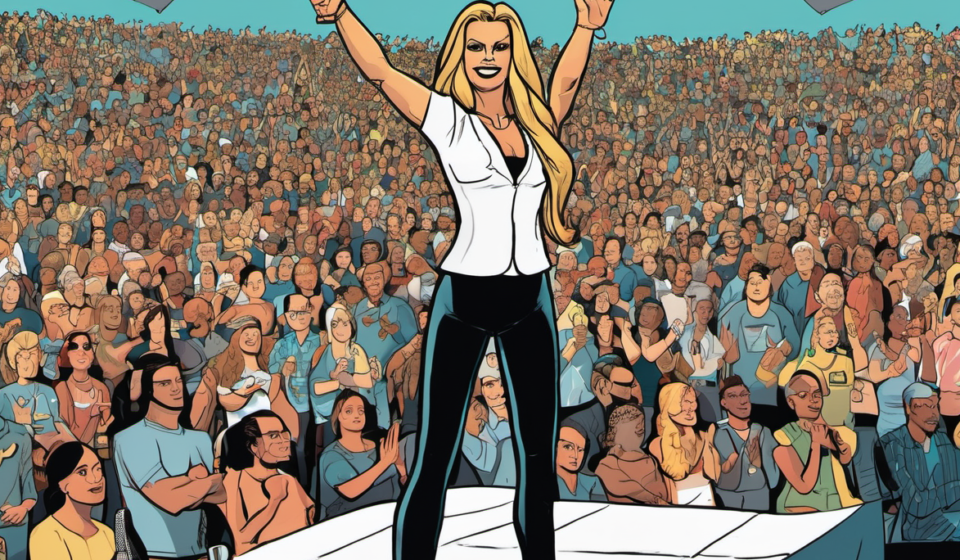 Trish Stratus Headlines GrandeCon 2026 with Q&A and Photo Session — AI-generated editorial illustration
