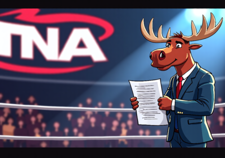 Moose Risks TNA Career for Kazarian Rematch, Hogan Earns TV Title Shot — AI-generated editorial illustration
