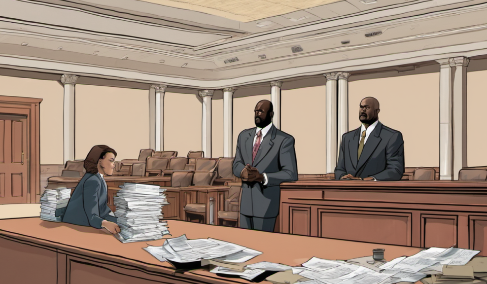 Marcellus Wiley’s Courtroom Clash with Estranged Wife Annemarie — AI-generated editorial illustration