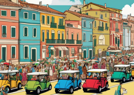 Rome Faces Pushback as Golf Cart Tours Surge 147% — AI-generated editorial illustration