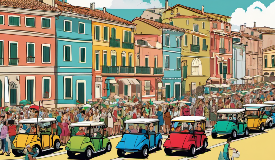 Rome Faces Pushback as Golf Cart Tours Surge 147% — AI-generated editorial illustration