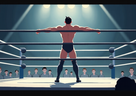 Kenny Omega Shares His Mindset for AEW’s Biggest Matches — AI-generated editorial illustration