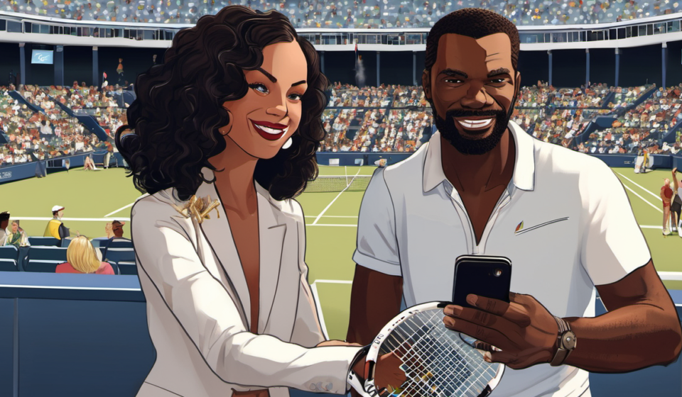 Hollywood Stars Light Up U.S. Open 2026 Courtside — AI-generated editorial illustration