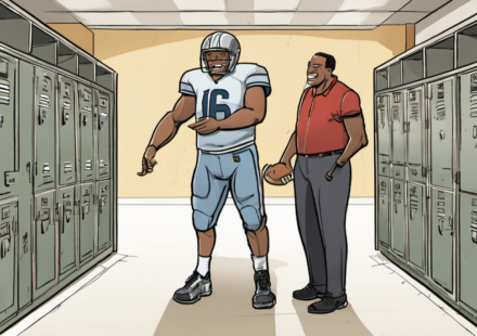 John Mateer and Terry Bradshaw: A Surprising College Football Bond — AI-generated editorial illustration