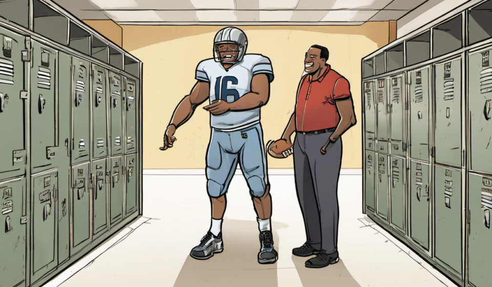 John Mateer and Terry Bradshaw: A Surprising College Football Bond — AI-generated editorial illustration