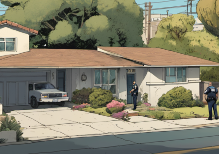 Kamala Harris & Doug Emhoff’s LA Home Targeted in Trespass Incident — AI-generated editorial illustration