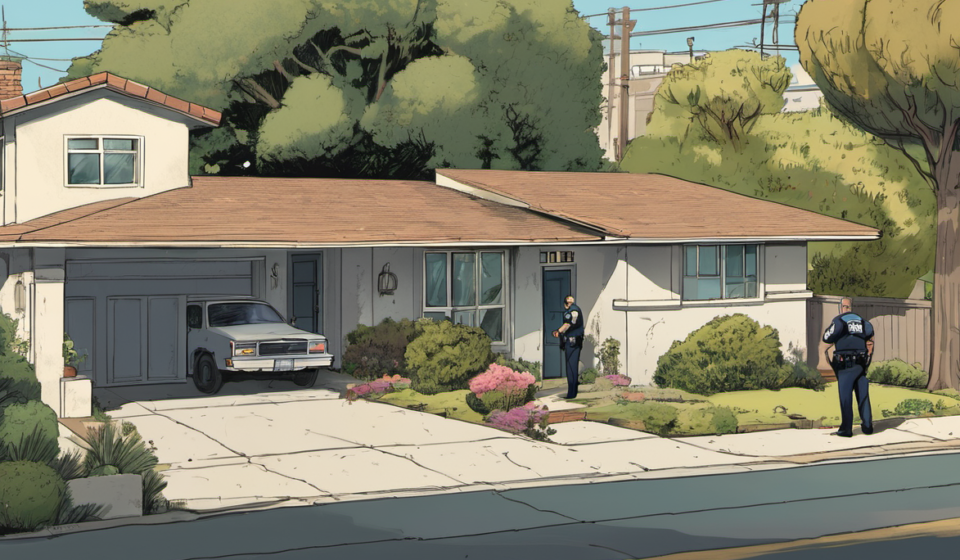 Kamala Harris & Doug Emhoff’s LA Home Targeted in Trespass Incident — AI-generated editorial illustration