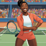 Simone Biles Makes a Splash at the U.S. Open — AI-generated editorial illustration
