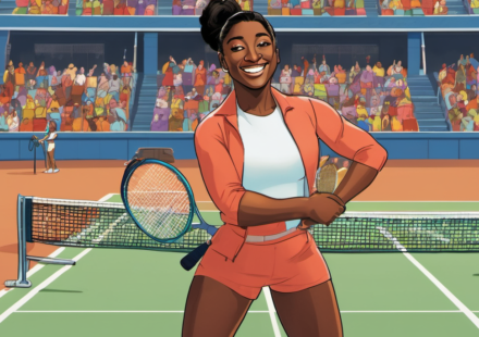 Simone Biles Makes a Splash at the U.S. Open — AI-generated editorial illustration