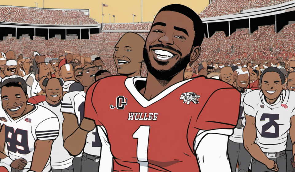 Jordon Hudson Lights Up UNC Sidelines in Bill Belichick’s Absence — AI-generated editorial illustration
