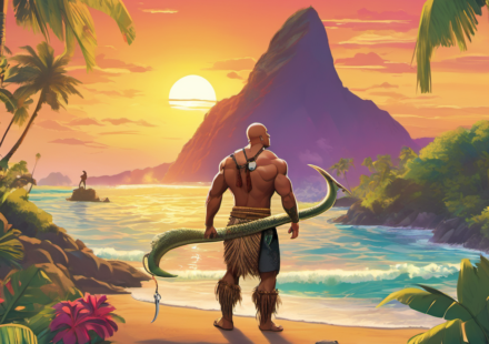 The Rock’s Maui Debut in Live-Action Moana Hits Digital Stores — AI-generated editorial illustration