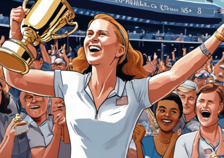 Elena Rybakina Upsets Sabalenka to Claim U.S. Open Title — AI-generated editorial illustration