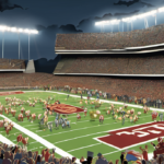 Oklahoma State Fans Tear Down Goal Post After Upset Win Over Oregon — AI-generated editorial illustration