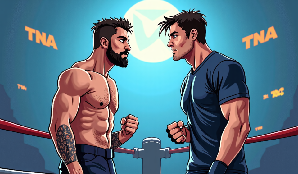 Leon Slater Responds to Grayson Waller’s TNA Critique — AI-generated editorial illustration