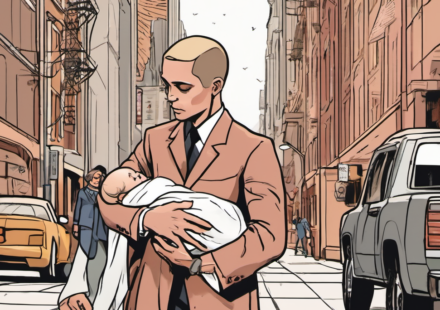 Lady Gaga Cuddles Newborn in First Public Photos — AI-generated editorial illustration